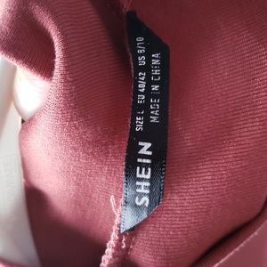 Shein size large mauve(ish)/blush in color, sleeveless cinched bodycon dress